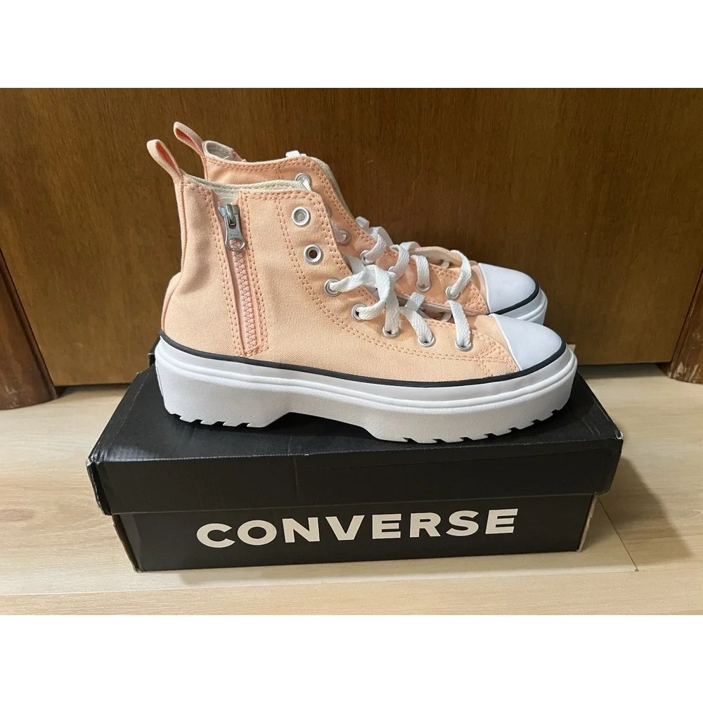 Converse Chuck‎ Taylor All Star Lift Platform High Peach Beam Canvas Sz 6 Youth